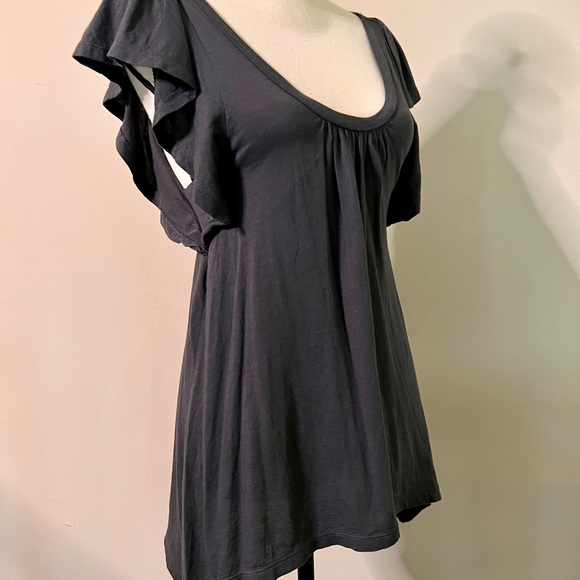 American Eagle Outfitters Short Ruffle Sleeve Bo Ho Style Blouse - Picture 2 of 9